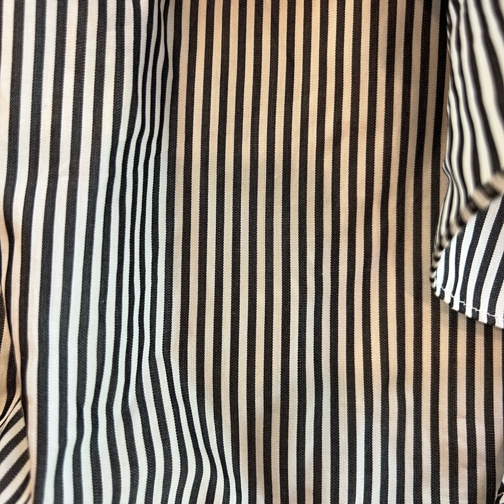 Alexander McQueen Navy and White Striped Ruffle Peplum Top - Picture 8 of 9